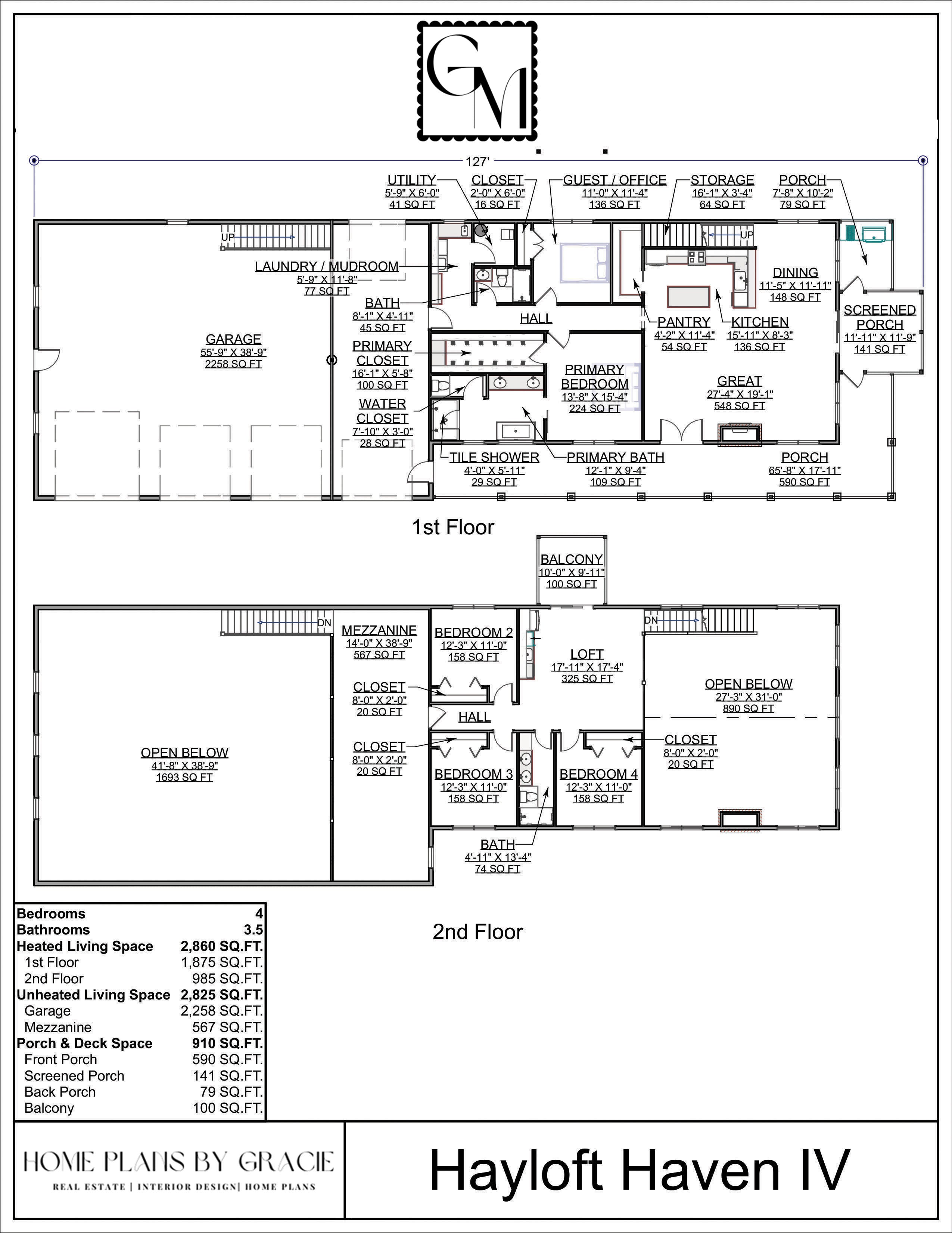 Floor Plan for Hayloft Haven IV